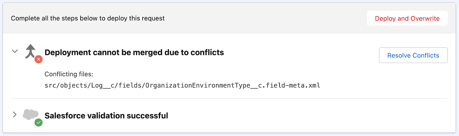 Salesforceで他のメンバーの作業を上書きする前にマージコンフリクトを検出