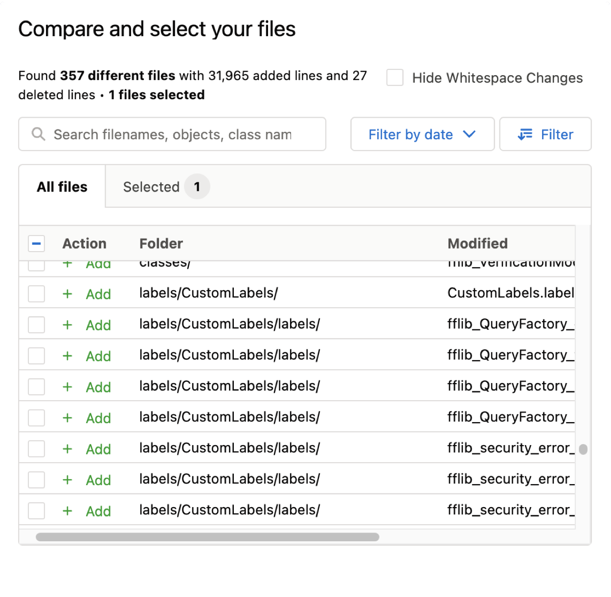 SalesforceのSandbox間でメタデータを比較