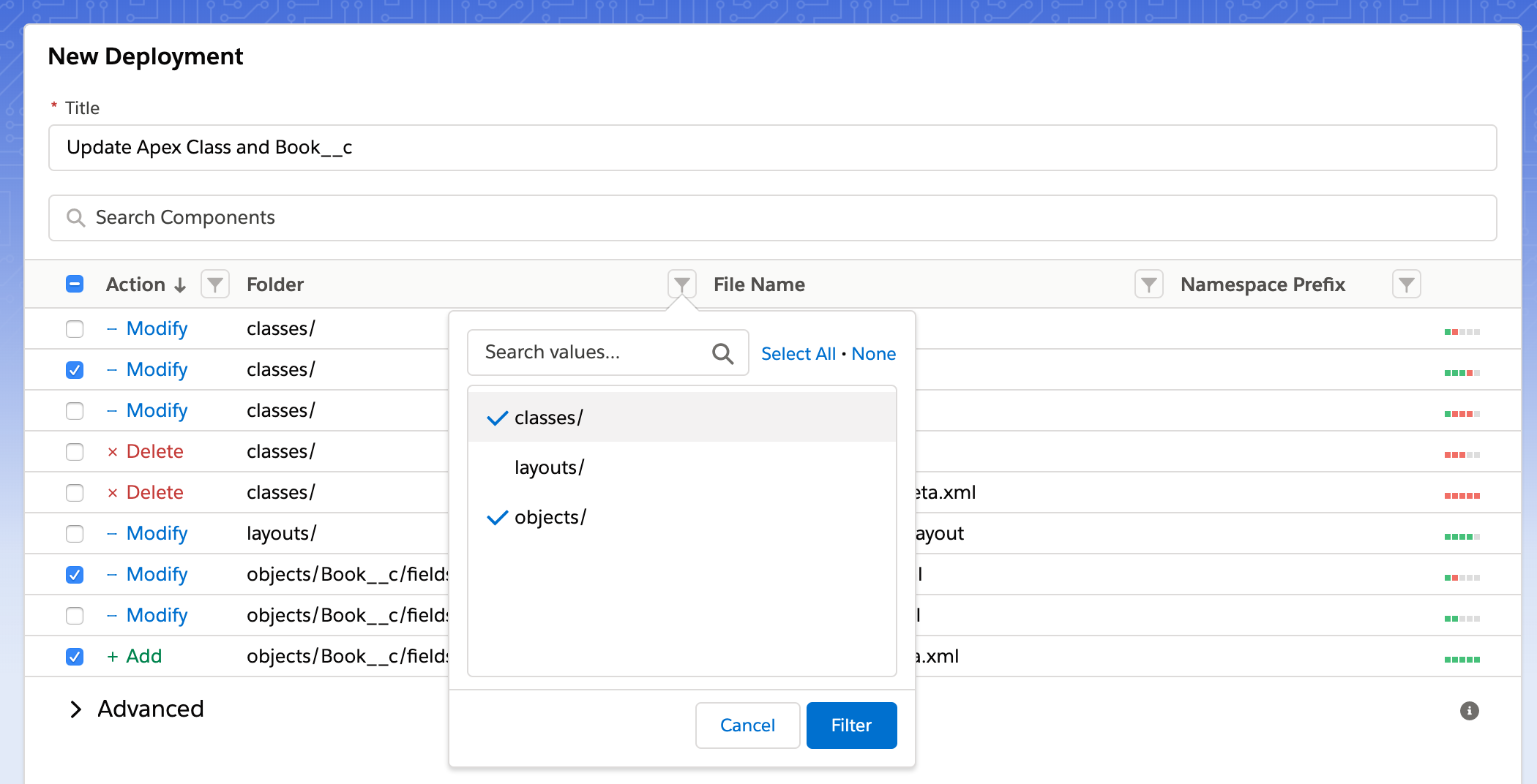 Salesforceの変更を選んで取り込む